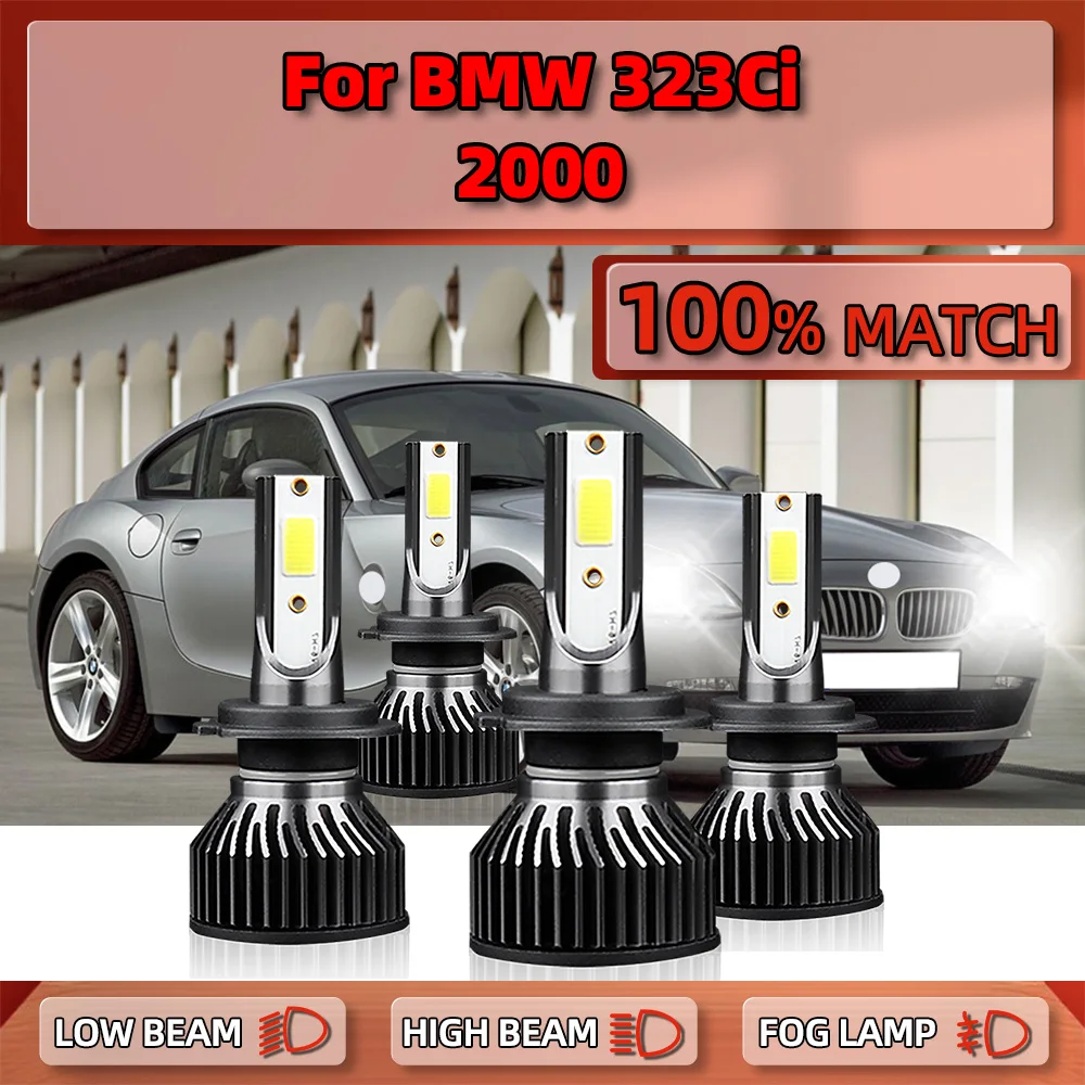 

40000LM Canbus LED Headlight Bulbs H7 High Low Beam Car Headlamps 240W Turbo Auto Lamps 12V 6000K White For BMW 323Ci 2000