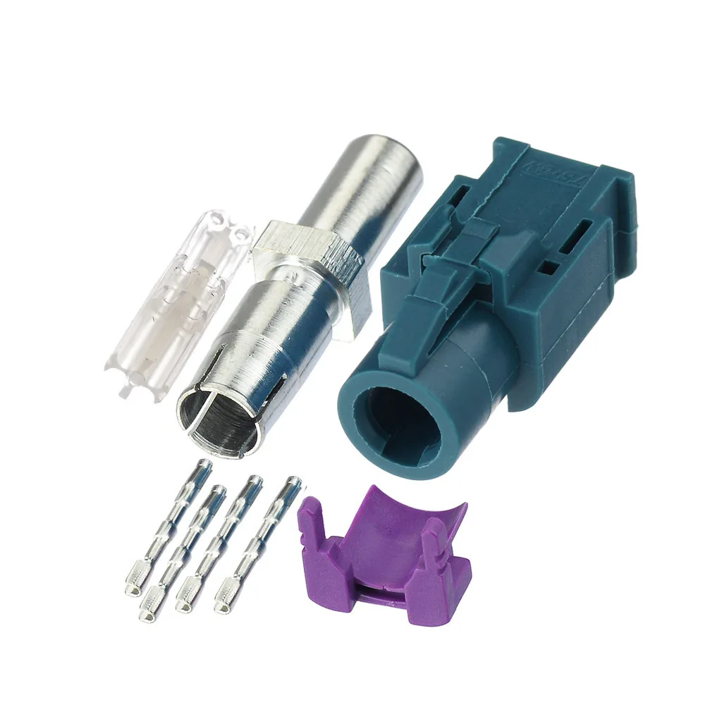 Superbat Fakra Z HSD Water Blue Crimp Female Jack RF Coaxial Connector for Car Auto Vehicle Dacar 535 4 Pole Automobile Accessor