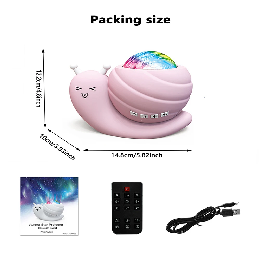 리모컨 LED 달팽이 프로젝터 야간 조명 회전 램프, 침실 오로라 별이 빛나는 하늘 조명, 분위기 장식 램프, 선물 조명