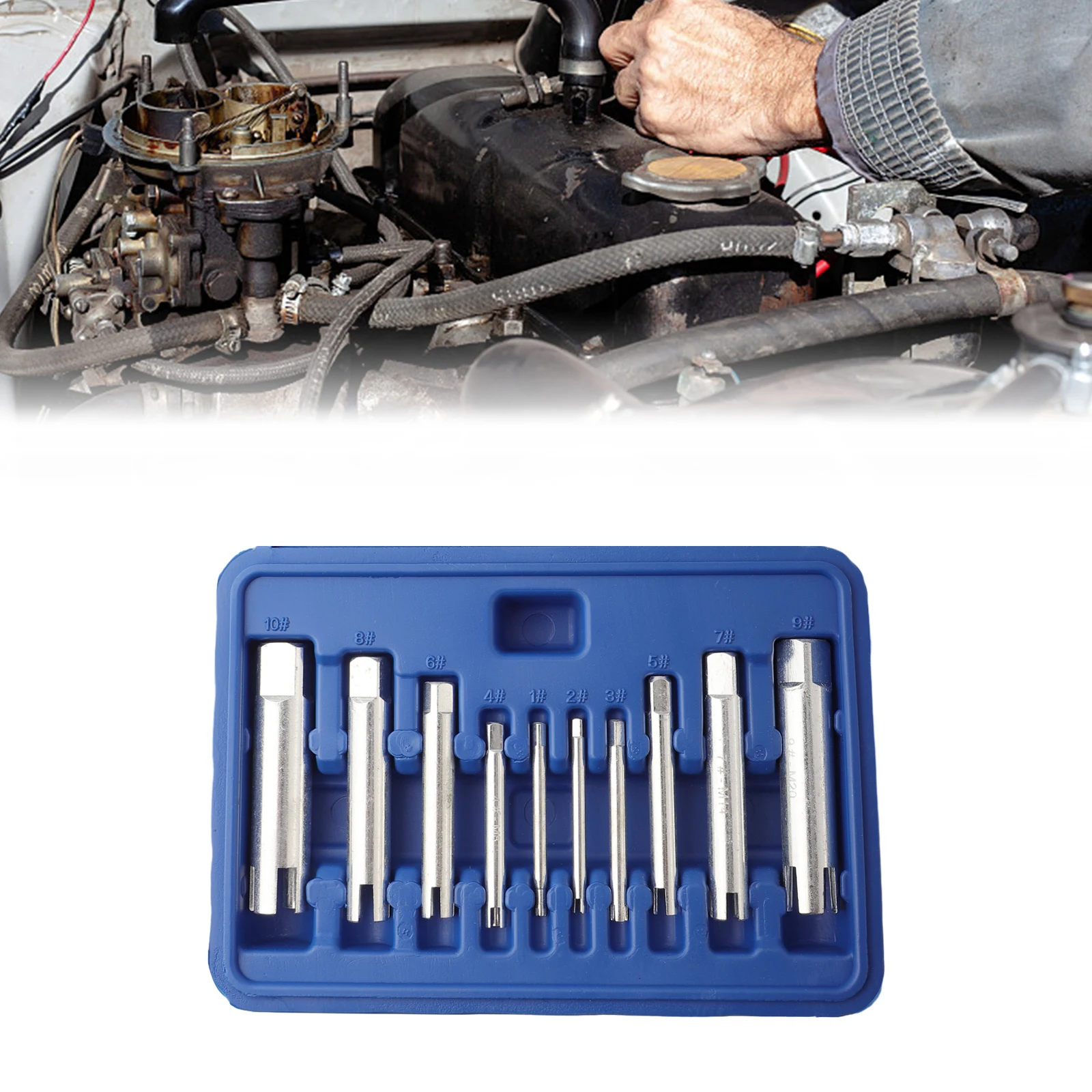 

10pcs Broken Head Screw Removal Tool Galvanized 45# Steel Screw Tap Extractor Set Three/Four-Claw For M4-M22 Screw Hand Tool Par