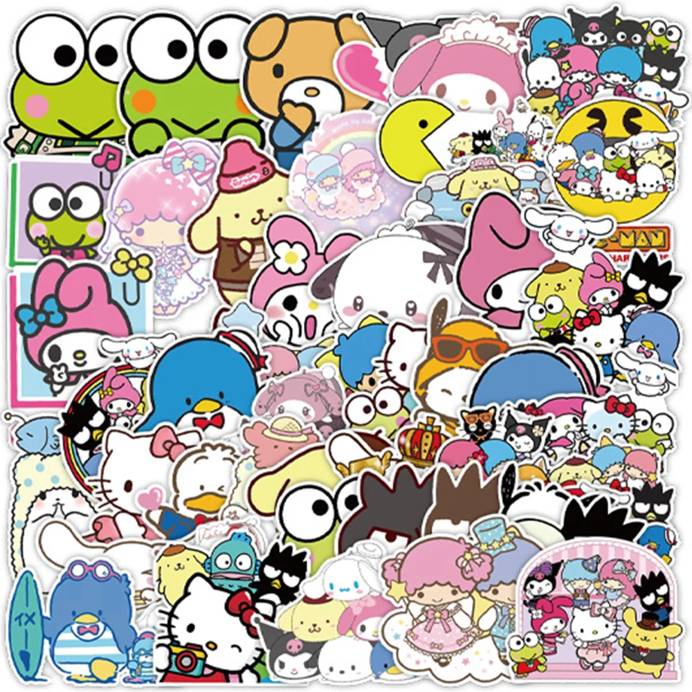 

10/30/50pcs Cute Cinnamoroll Kuromi My Melody Sticker for Laptop Phone Case Bike Girls Sanrio Anime Waterproof Stickers Kids Toy