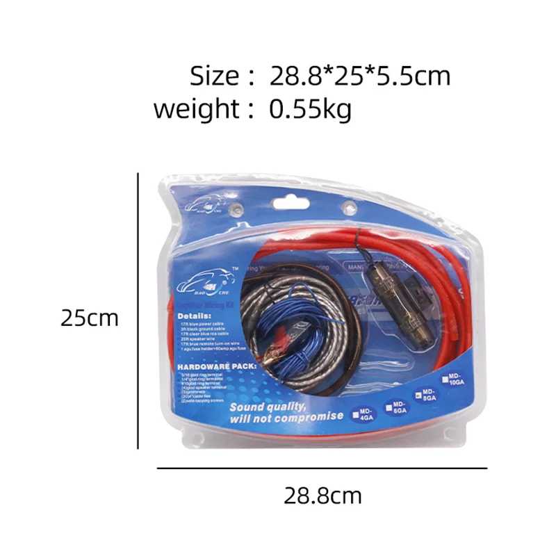 4 Gauge 2800 W Car Audio Subwoofer Versterker Luidspreker Installatie Draad Kabel Kit Zekering Pak voor Luidspreker Installeer Bedradingskabel