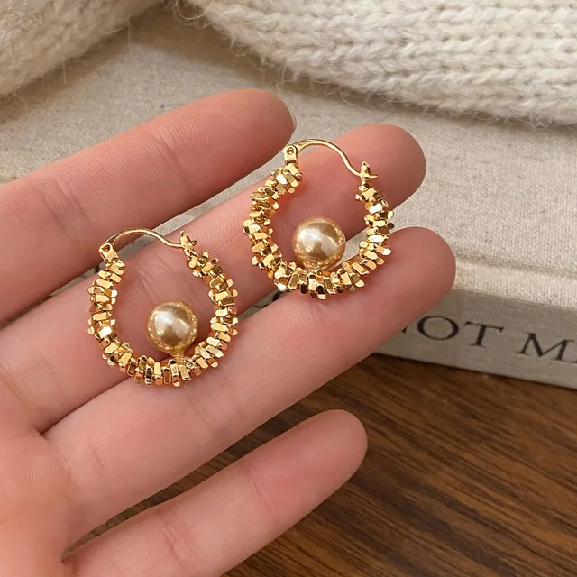 Boucle d'oreille en Zircon plaqué or pour femmes et filles, cadeau de fête, tempérament circulaire, bijoux de Banquet