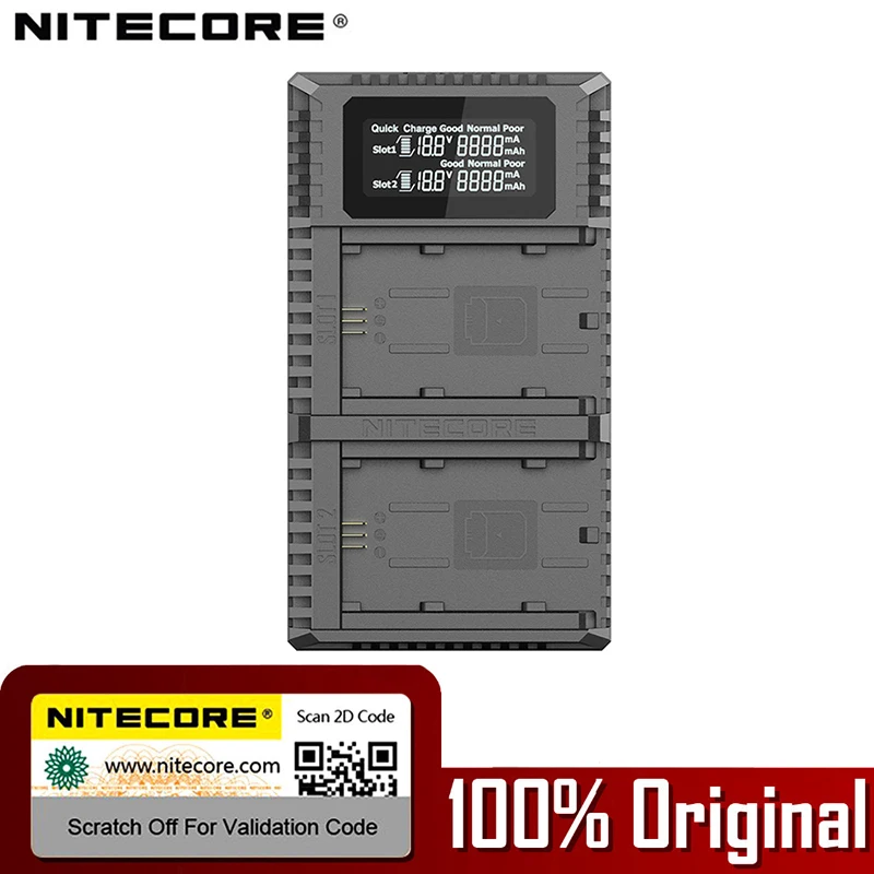 Dual Slot USB QC Charger Nitecore USN4 Pro for Sony a7 III a7R III a9 (ILCE-9) Compatible with NP-FZ100 Camera batteries