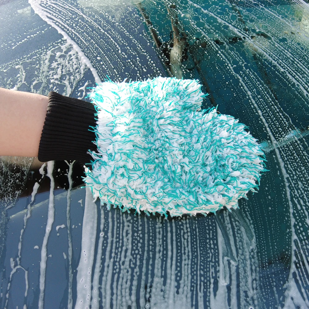 DetailingKing Plush Car Wash Mitt Microfiber Thick Car Cleaning Mitts Auto  Wash Accessories Car Cleaning Tools