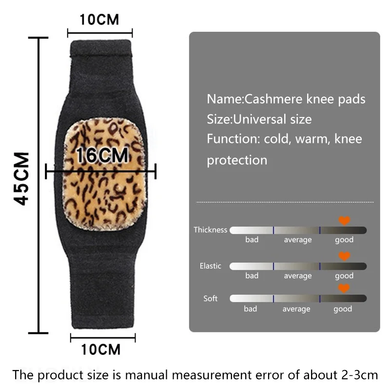 1 Pair Woolen Fleece Knee Pads Winter Women Men Elderly Warmer Coldproof Leg Arthritis Kneepad Thickened Knee Support Protector
