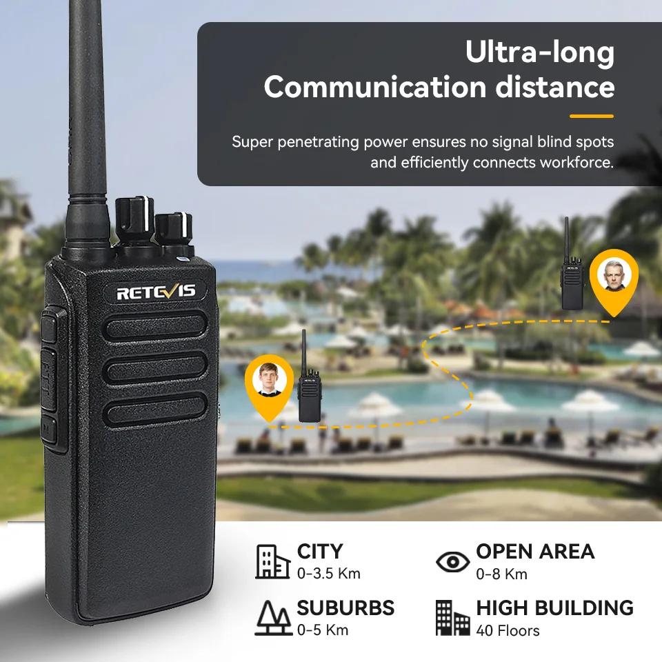 Retevis RT81 DMR Digitales Walkie-Talkie Leistungsstarkes Walkie-Talkie mit großer Reichweite Wasserdichtes tragbares Zwei-Wege-Radio für die Jagd – Detail 11