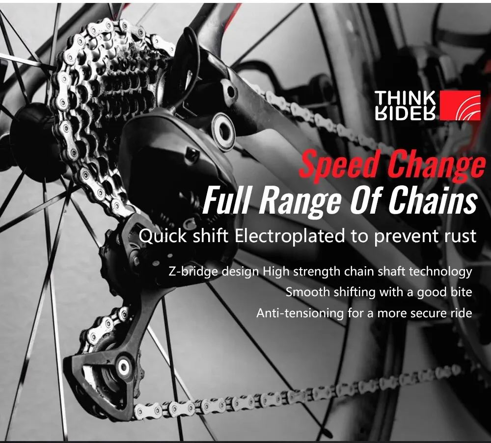 Description Picture 2 of itemThinkRider Bike Chain 6 7 8 Speed Velocidade Electroplated Silver Bicycle Chain Mountain Road Bike MTB Chains Part 116 Links
