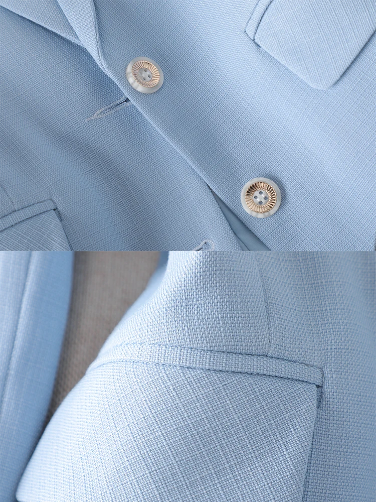 Autumn Winter Blue Blazer Women Ladies Female Single Button Full Sleeve Business Work Wear Formal Jacket blazer women