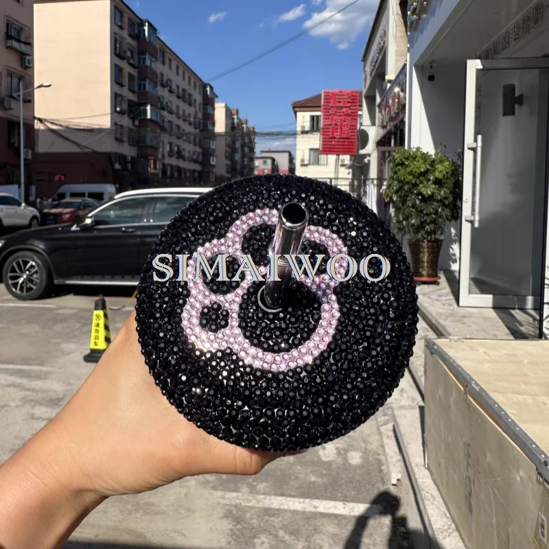 Anpassbare Blinged Stroh Tasse Wärmedämmung Tumbler Strass Edelstahl Wasserflasche 500 ml Kaffeetasse Handgemachtes Geschenk – Detail 5