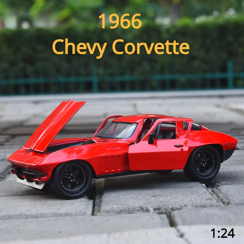 

Jada 1:24 1966 Chevy Corvette High Simulation Diecast Car Metal Alloy Model Car Gift Collection Decorative Toy J281