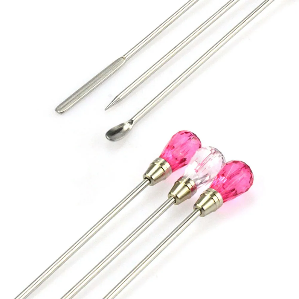 Nail Art Tool Stirring Rod Acrylic Powder Gel Polish Spoon Dotting Pen Manicure Glitter Decor 1pc