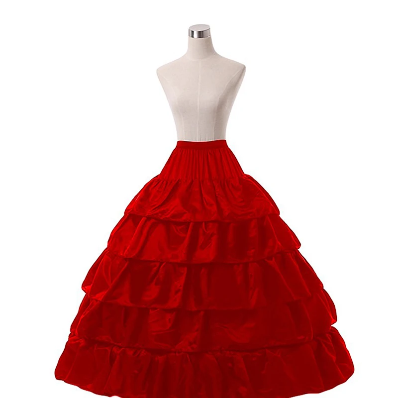Long 4 Hoops Petticoat Underskirt For Ball Gown Wedding Dress Mariage Underwear Crinoline Wedding Accessories