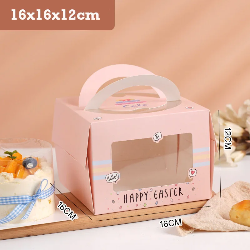 10Pcs Portable Handle Cake Boxes with Clear Window, Cupcake Pastry Cookie Dessert Packa... - SKU PHCB2332 - UGI Packaging
