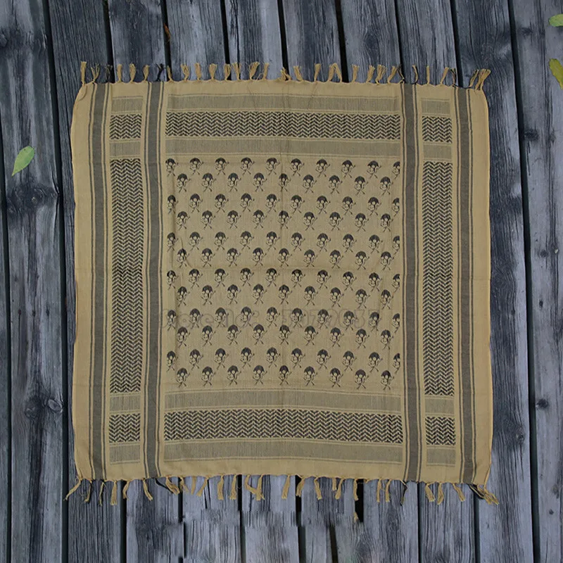 100% Cotton Multifunction Tactical Desert Skull Head Scarf Shemagh Arabic Keffiyeh Bandana Scarves 4