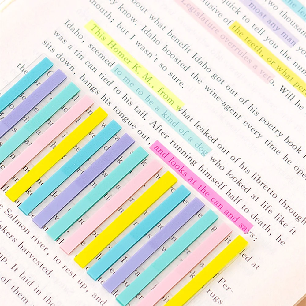 300 Sheets Color Stickers Transparent Fluorescent Index Tabs Flags School Office Supplies Stationery Page Bookmark decorative stickers paper stickers handbook stickers