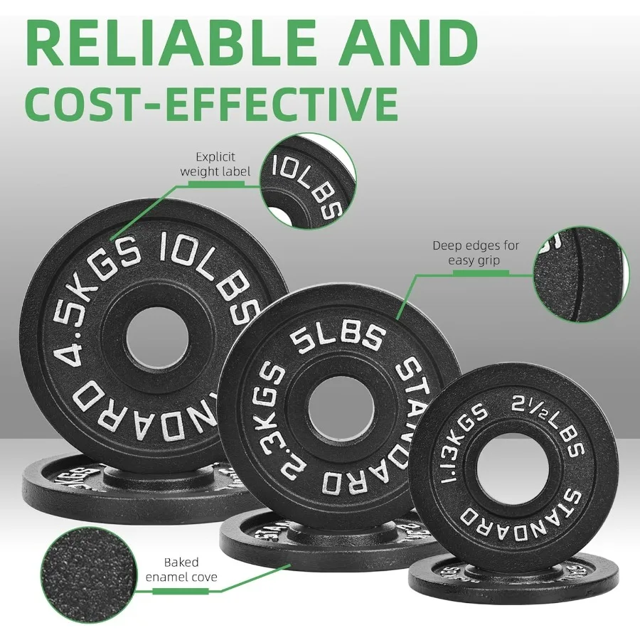 2Inch Cast Iron Weight Plate for Strength Training and Weightlifting Home Gym Exercise Durable Fitness Equipment with Multiple