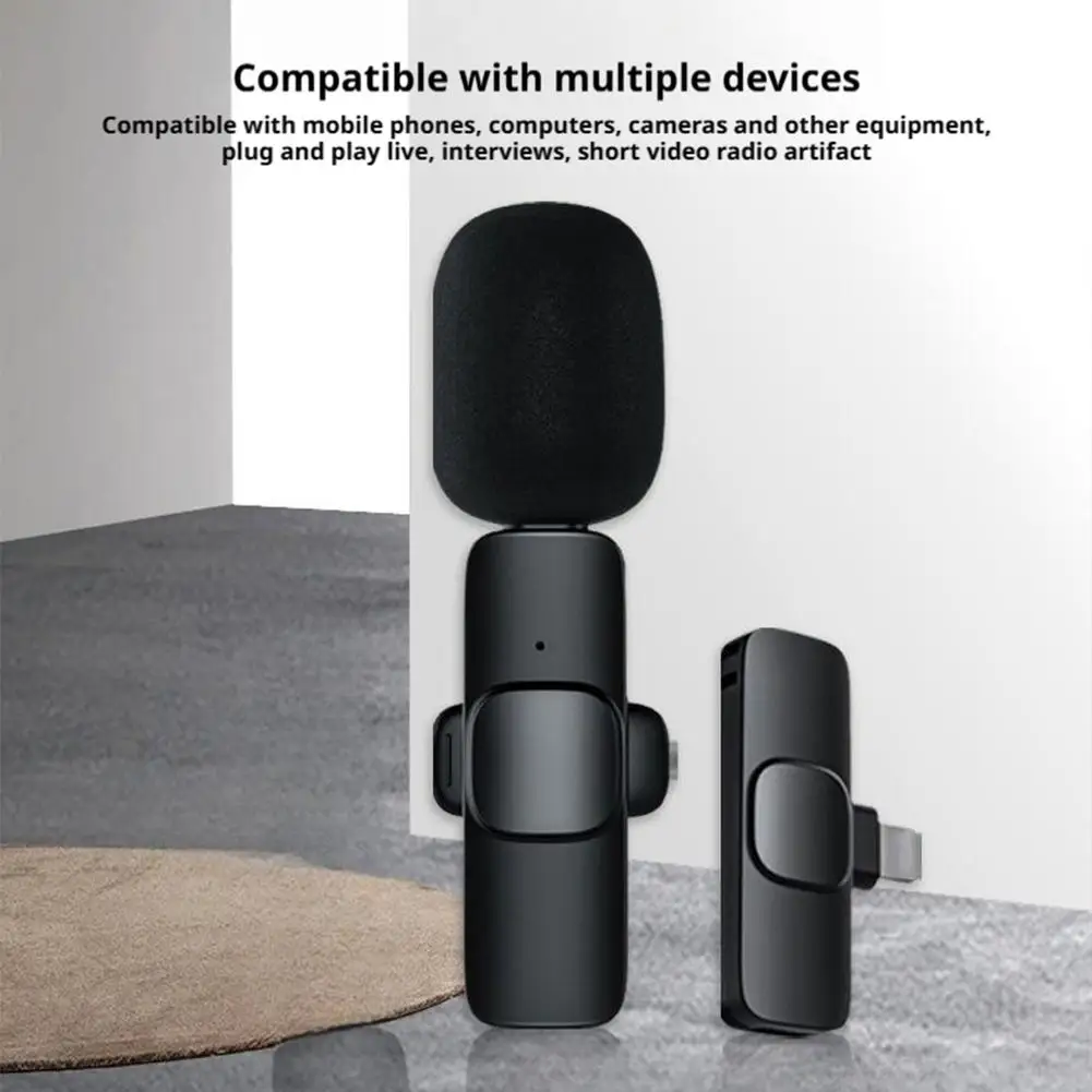 Wireless Lavalier Microphone Audio Video Recording Mini Mic for Streaming Vlogging Voice Recording Plug & Play S0631f6076ff0485c8e09afe24ec80c20n