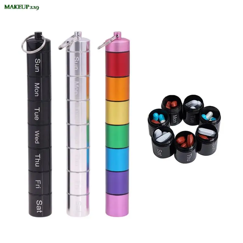 Metal Weekly Pill Box Split Within 7 Days Modern Keychain For Bag Strong  Tightness Waterproof Medicine Organizer - Pill Cases & Splitters -  AliExpress