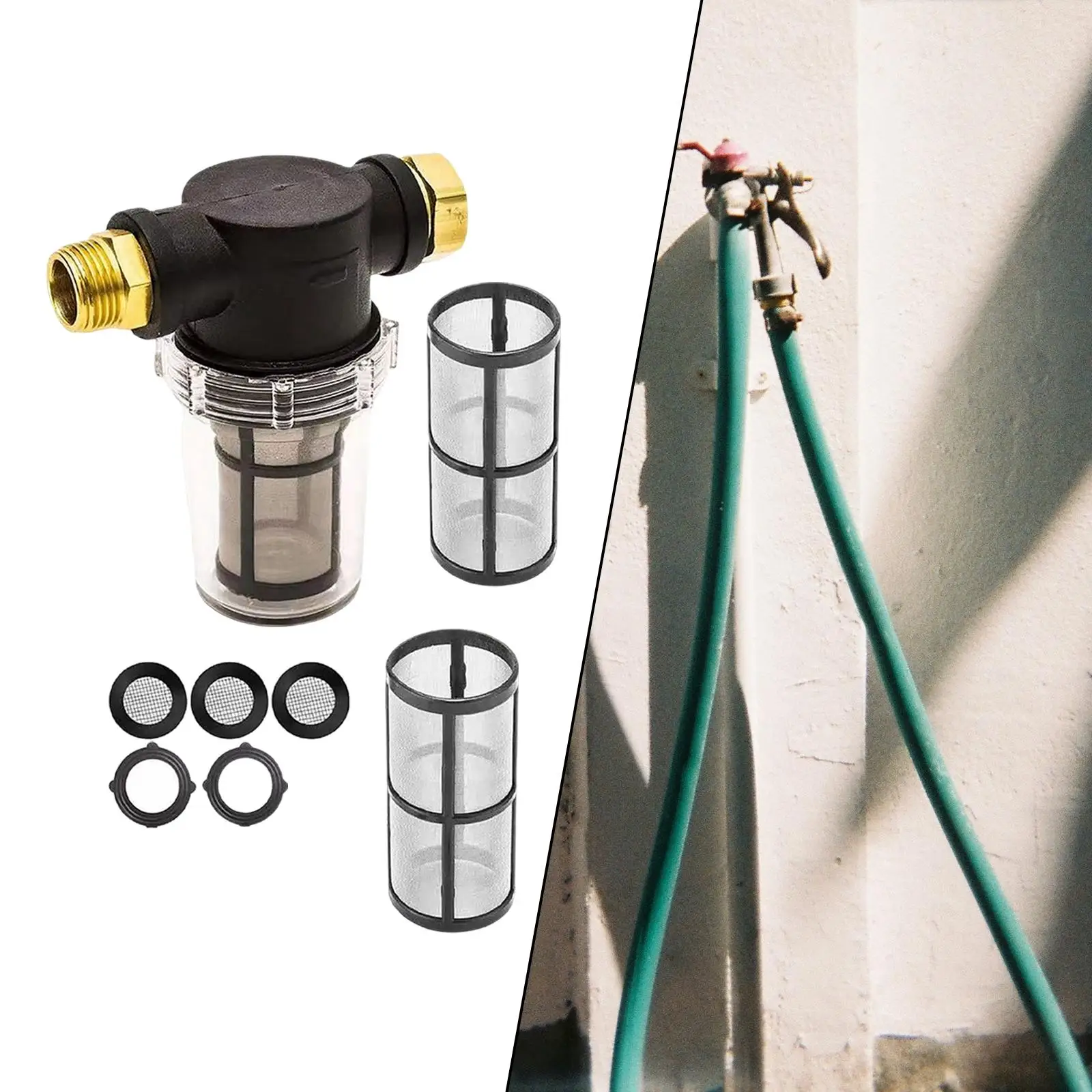 Metal Garden Hose Filter for Pressure Washer Inlet Water Garden Hose Sediment Filter for Camping RV