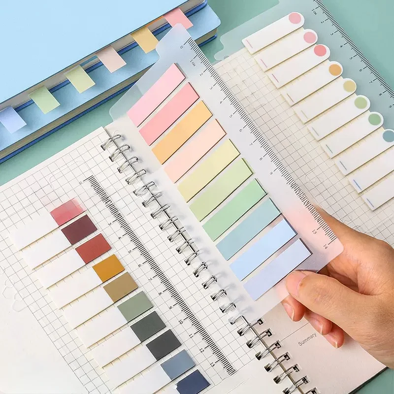 

200Sheets/set Sticky Note PET Loose Leaf Index Label Mini Portable Notepad Diary Notebook Books Page Marker Lable Bookmark