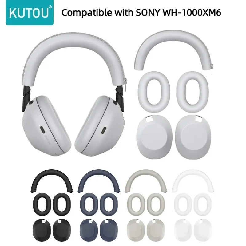 3-in-1 Silicone Sweat-Resistant Headphone Cover Set with Ear Pads and Headband Protector