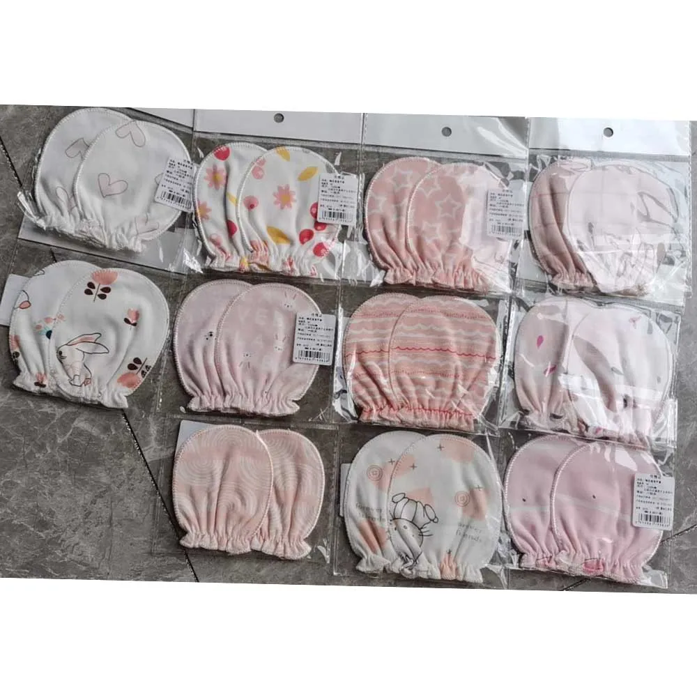 5 Pairs Anti-Scratch Gloves For Babies Cotton Cute Newborn Mittens 0-3 Months Baby Boy Girl Accessories 6