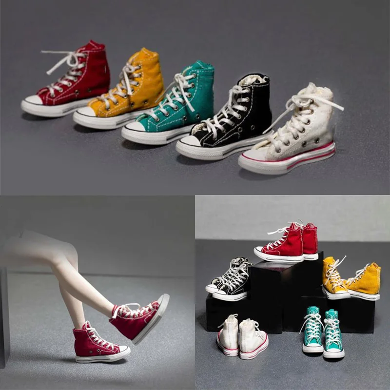 

5 Colors WOLFKING WK-88007 1/6 Fashion Women's High Top Canvas Sneakers Solid Shoes Model Accessory for 12 inches Action Figure