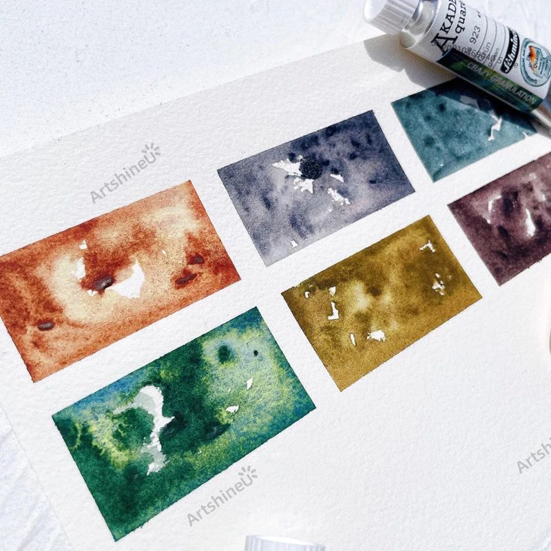 Schmincke AKADEMIE&reg; AQUARELL watercolor paint pigment 15ML/Tube 6-Color Sub-pack Texture Precipitation Super Granulation Set