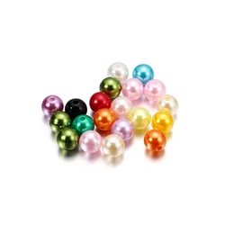 Acrylic Imitation Pearl Beads for Jewelry Making and Crafts - Beige Bracelet Supplies (3-20mm, Bulk Options Available) (Multicolor)
