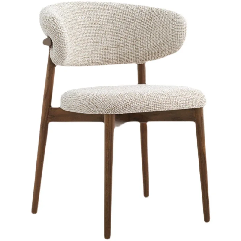 Nordic Armchair Light Luxury Modern Log Coffee Shop Solid Wood Chair