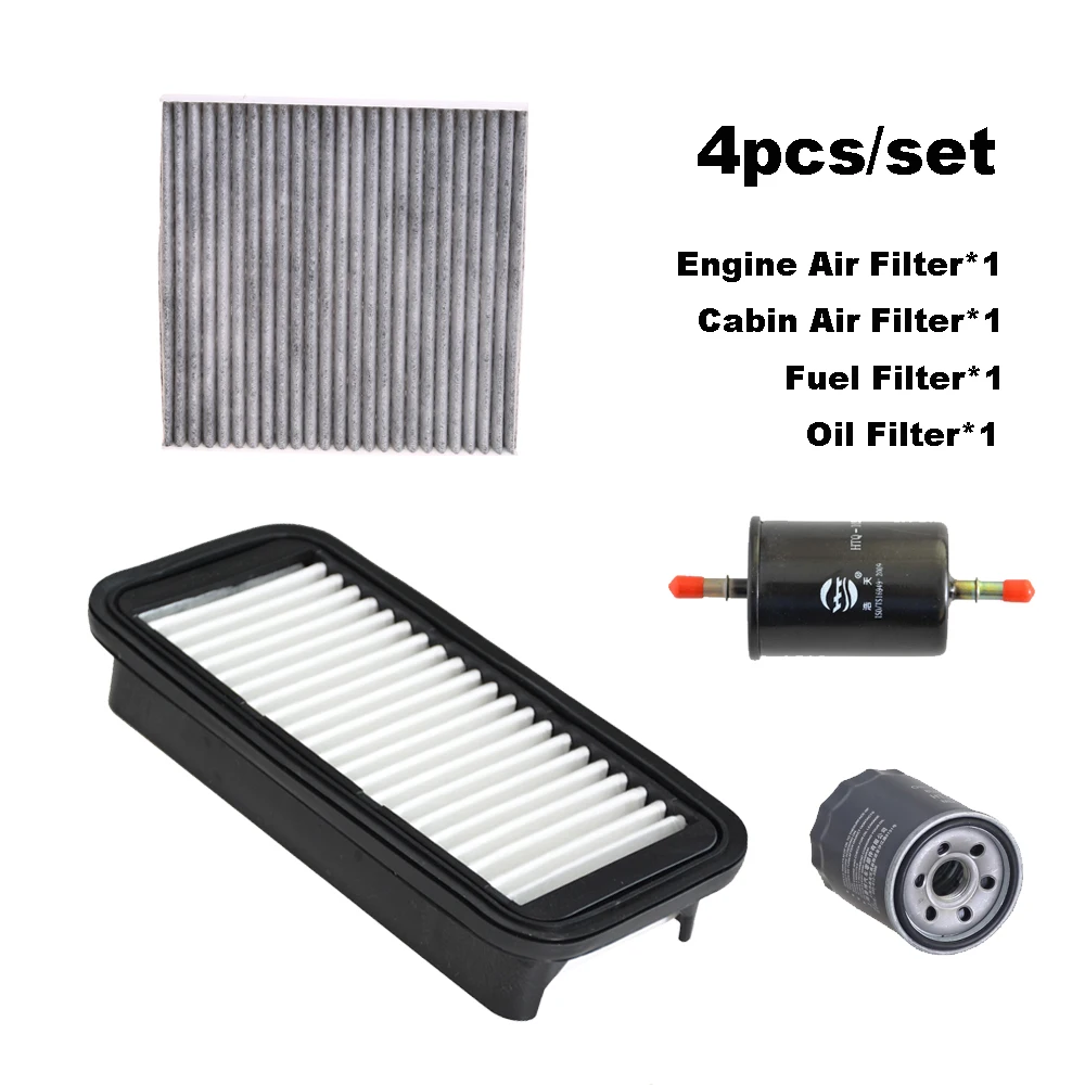 

4pcs Filter Set For GREAT WALL M4 1.5L 2012-2017 HAVAL H1 2014 2015 Engine Cabin Fresh Air Fuel Gas Oil Filter Kit Accessories