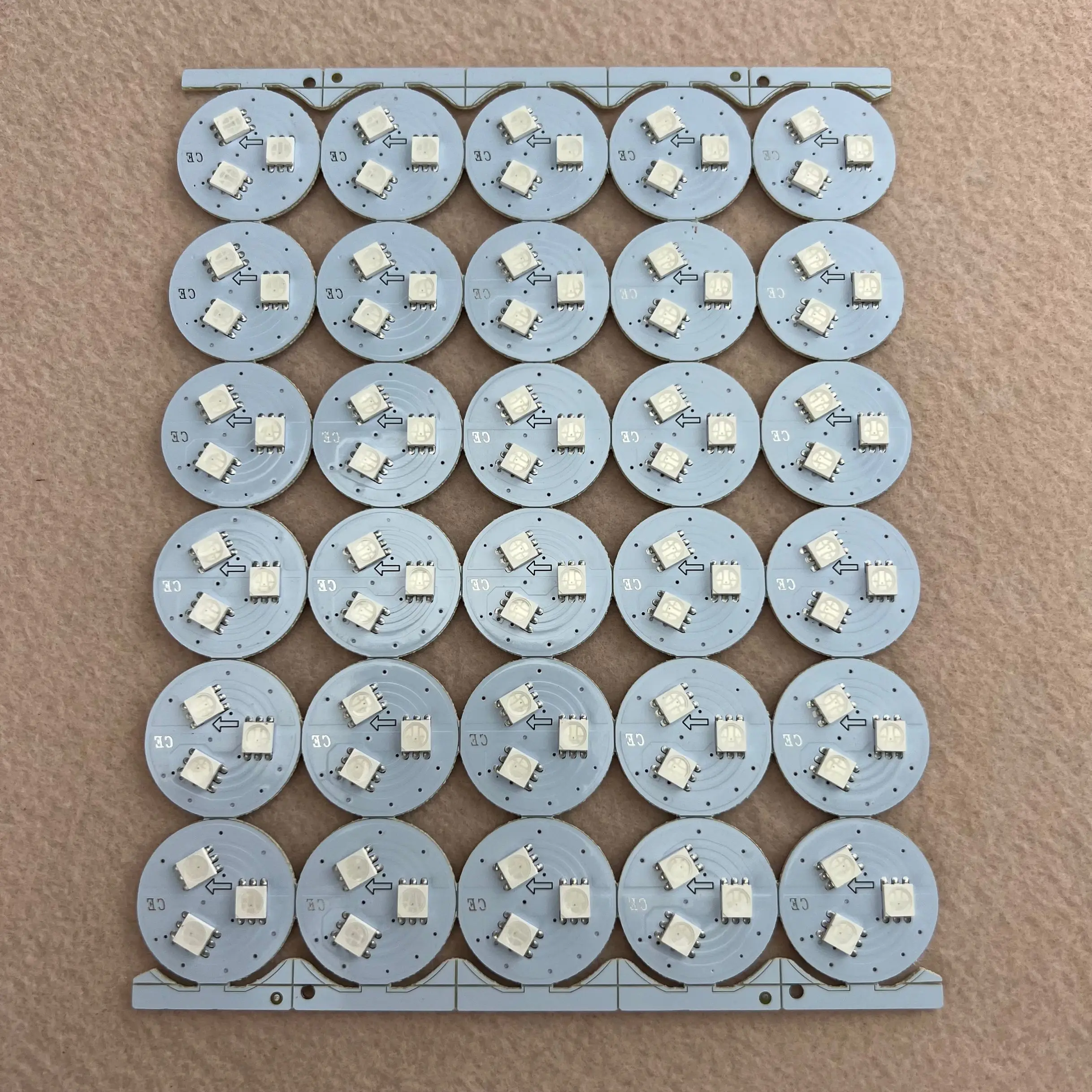 26mm diameter WS2811 PCBA with 3pcs 5050 SMD RGB LED 0.72W DC12V input