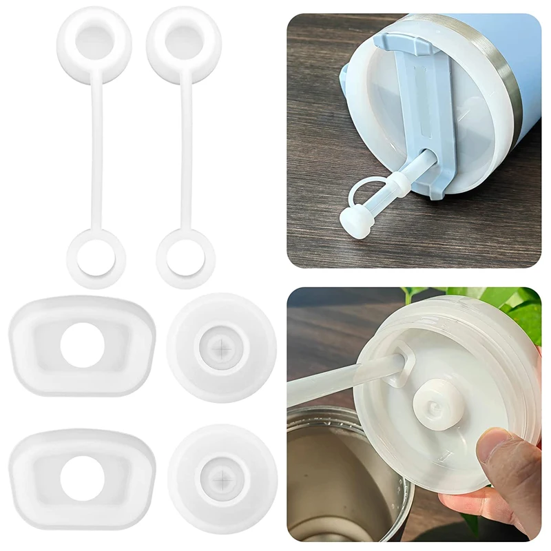 Silicone Spill Proof Stopper Set For Stanley Cup 1.0 2.0 40oz/ 30oz Tumbler Accessories Straw