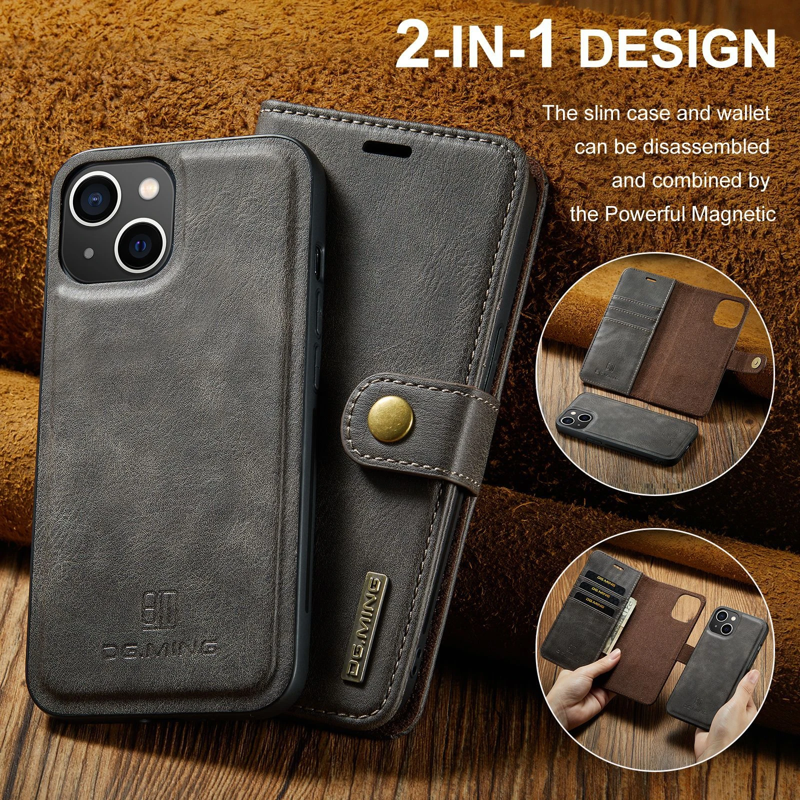 iphone 12 mini cover case Leather wallet phone case for iPhone 14 Pro 13 mini 12 Pro max 11 X XR XSmax 8Plus 7 6s 5s Magnetic split phone cover iphone 12 mini lifeproof case