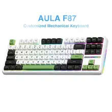 AULA F87 Mechanical Keyboard 3 Mode 2.4G/USB/Bluetooth Tri Mode Wireless Gaming Keyboard 87 Key Hotswap RGB Gasket Keyboard