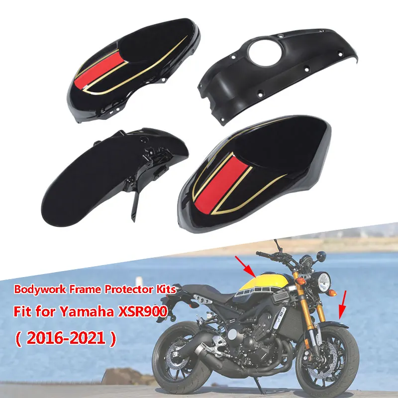 Cubiertas Laterales Para Yamaha XSR700 2016-2021 - Panel De Carenero En ABS, Negro, Fácil Instalación, Protector De Marco