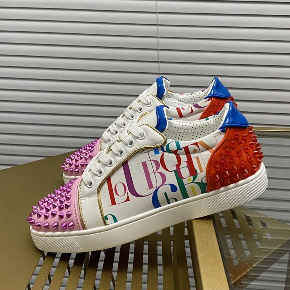 

Red Bottom Men Casual Shoes Mens Sneakers Luxury Brand Women Party Nightclub Shoes