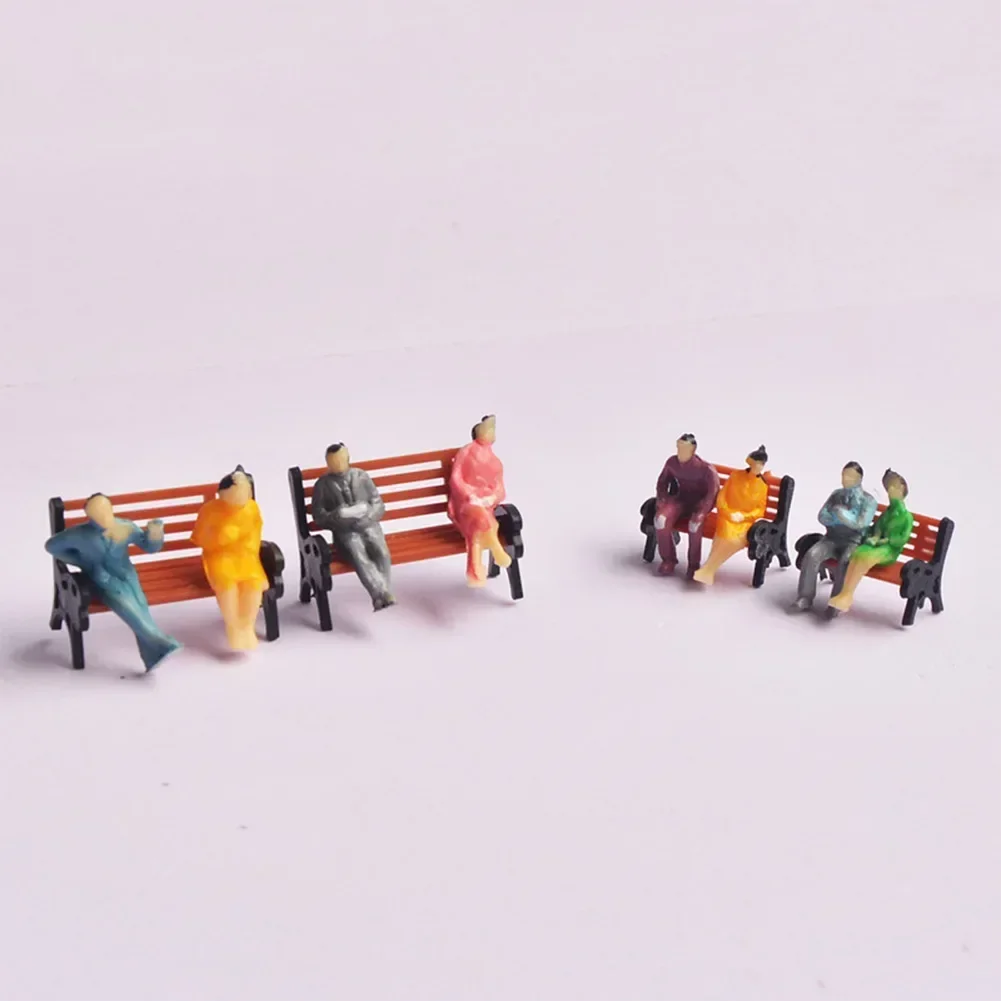 100Pcs ABS People Figures Toys Seated Painted Model 1:100 Scale Miniature People Model Collection Railway Sitting Passengers action figures toys mini figure toys