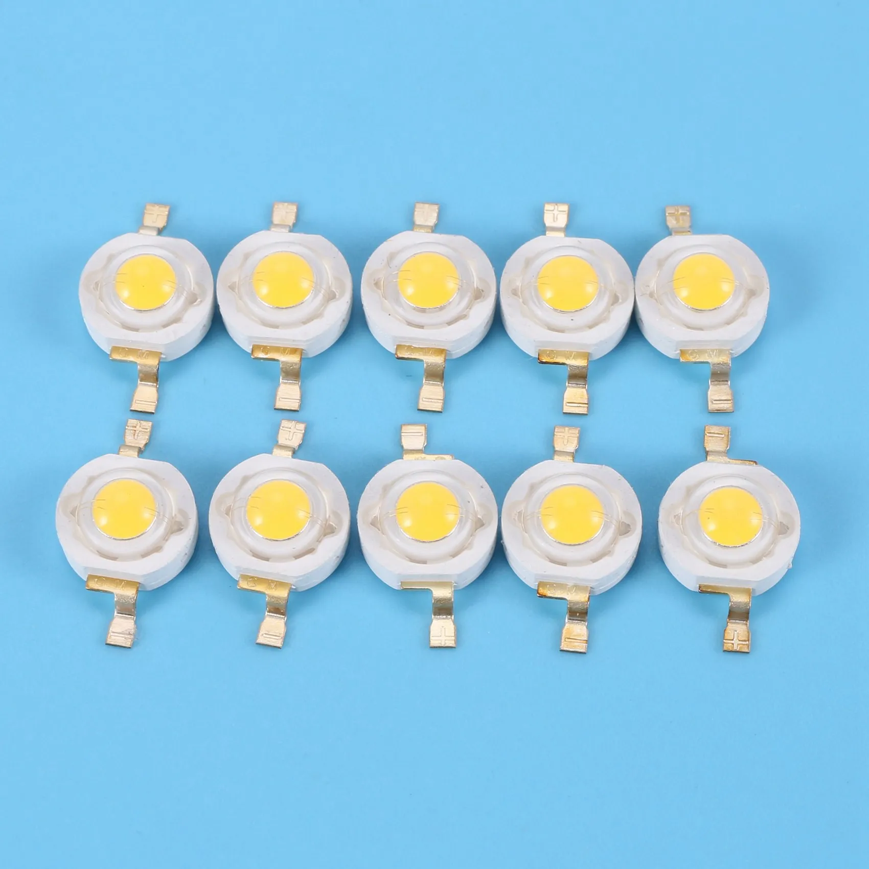 ABGH-20개 고출력 2핀 3W 따뜻한 백색 LED 비드 이미터 100-110Lm