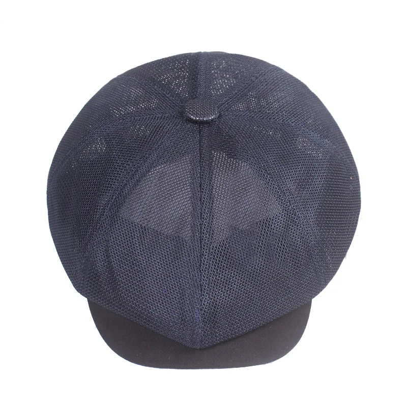 Fashion Summer Mesh Newsboy Caps Breathable Casual Outdoor Retro Beret Hats Octagonal Hat Fashion Solid Flat Caps Present cotton newsboy cap berets hat