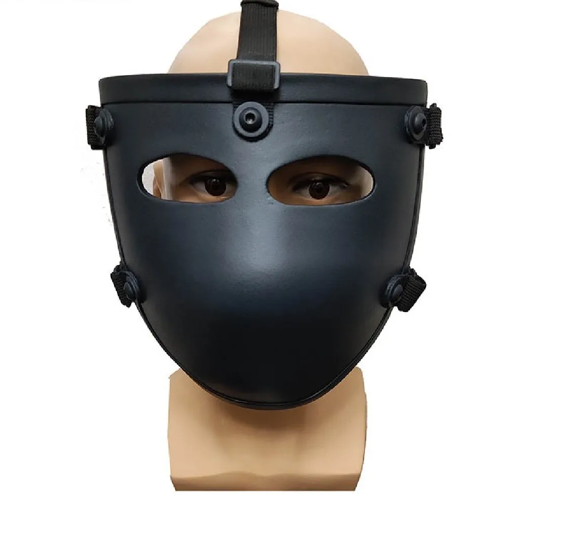 Aramid Fiber Tactical Ballistic Iiia Bullet Proof Face Guard Shield Mask Black Color Sports
