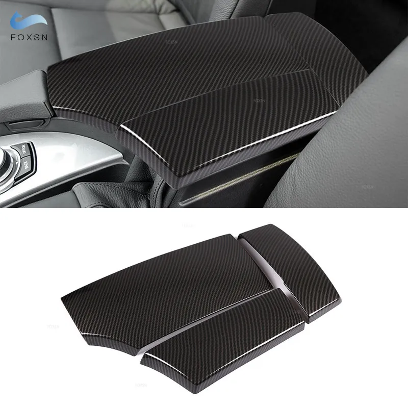 

Для BMW 5 серии E60 2004 2005 2006 2007 2008 2009 углеродное волокно текстура центральная консоль крышка подлокотника коробка для хранения отделка