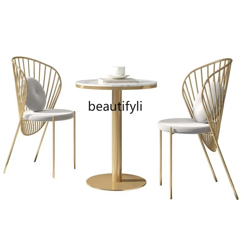 

yj Light Luxury Dressing Stool Backrest Modern Minimalist Makeup Stool Nordic Dressing Table Chair