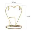 Ceramic Cup Holder Stainless Steel Nail-free Coffee Cup Mug Holder Cup Display Stand Hanging Drain Rack Wine Glass Holder 6