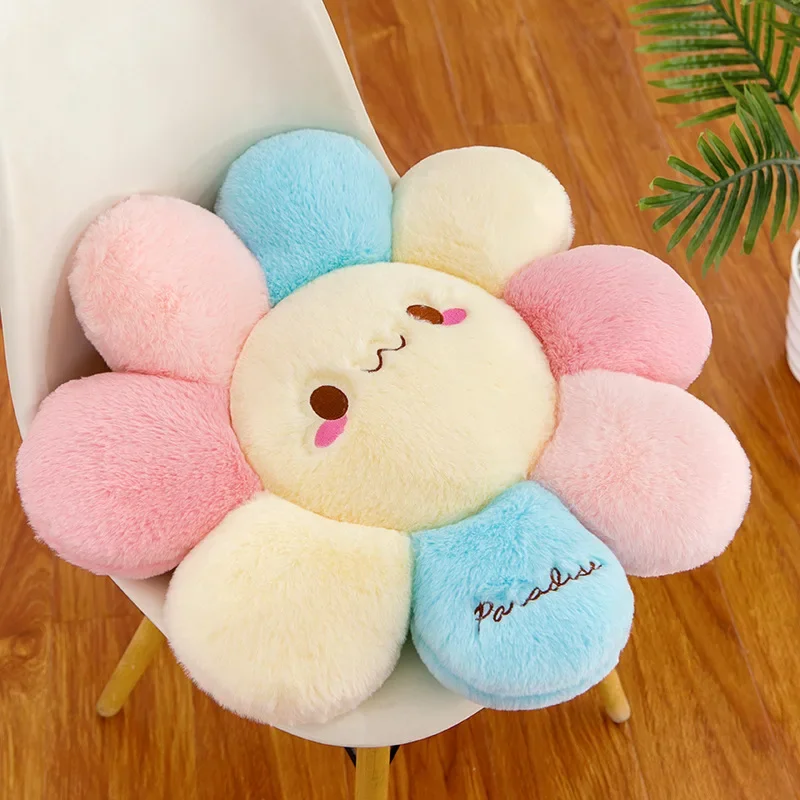 45cm Cute Colorful Round Sunflower Cushion Bedroom,Living Room Office Cushion Birthday Gift Floor Cushion Murakami Pillow 6