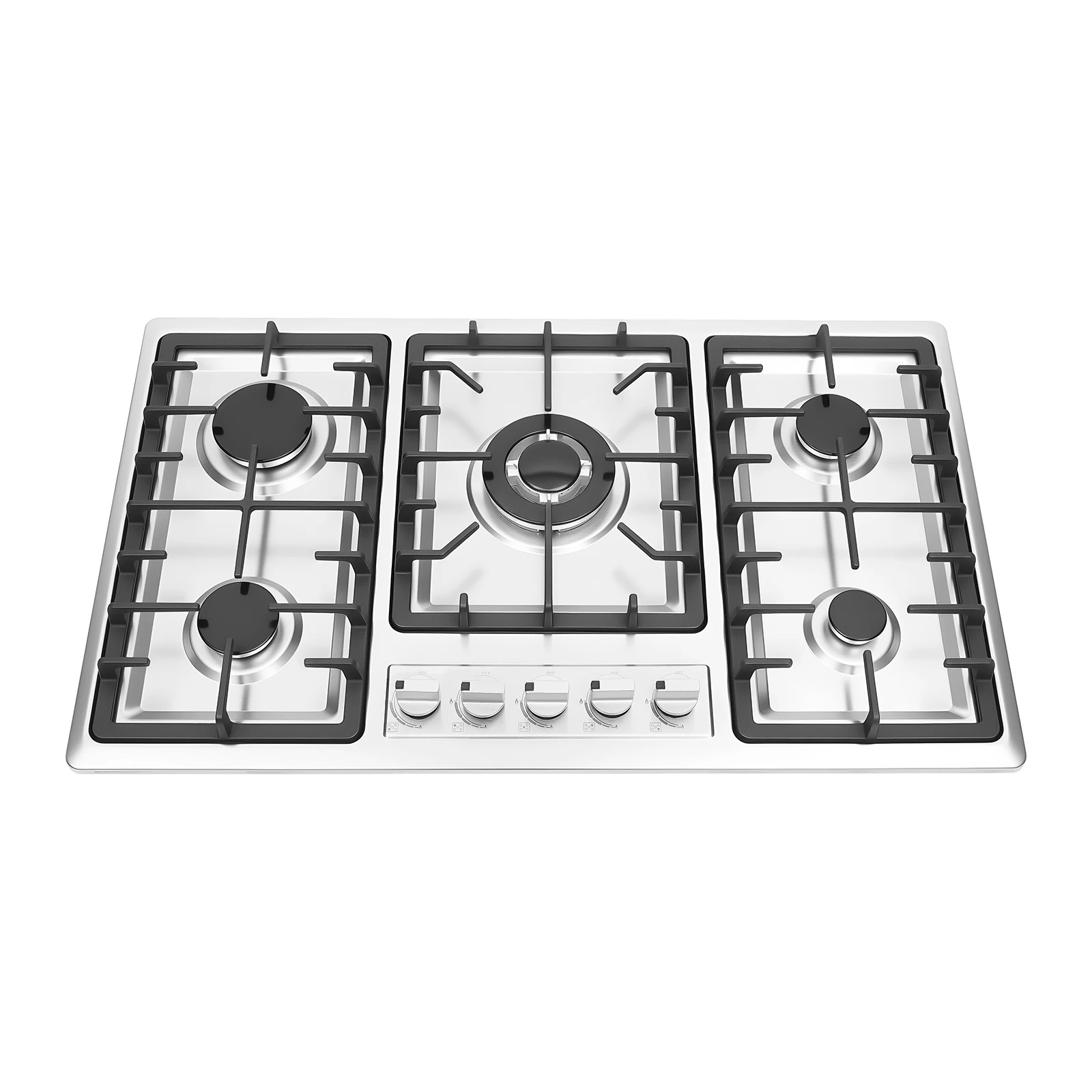 5-Burner Natural Gas Cooktop Drop-In Fierce Fire Kitchen Gas Stove with Flame Failure Protection Stainless Steel Gas Stove 1