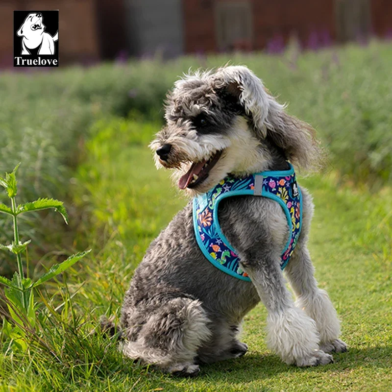 Waistcoat Type Light Pet Harness For Outdoor Activity Nylon Stretch Fabric 3M Reflective Titanium D-shape Buckle TRUELOVE TLH3016