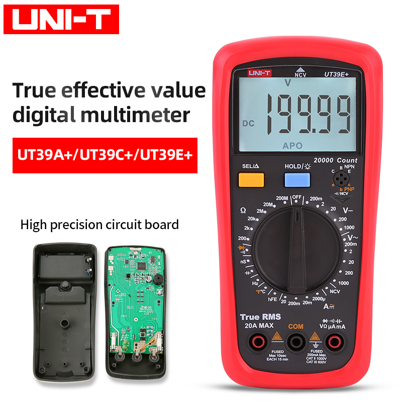 UNI-T UT39 Series Digital Multimeter 3999 Count AC/DC Voltage Current Ohm Capacitance Frequency Electrician's Measuring Tool