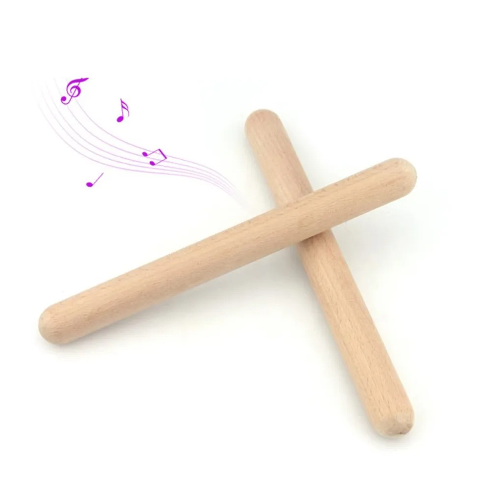 Description Picture 4 of item2023new Drum Sticks 20cm Hard Wood Percussion Drumsticks Rhythm Percussion Learning Education Toddler Music Instrument Part